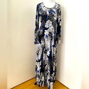 Free People Long Sleeve Print Maxi Dress Sz. Small